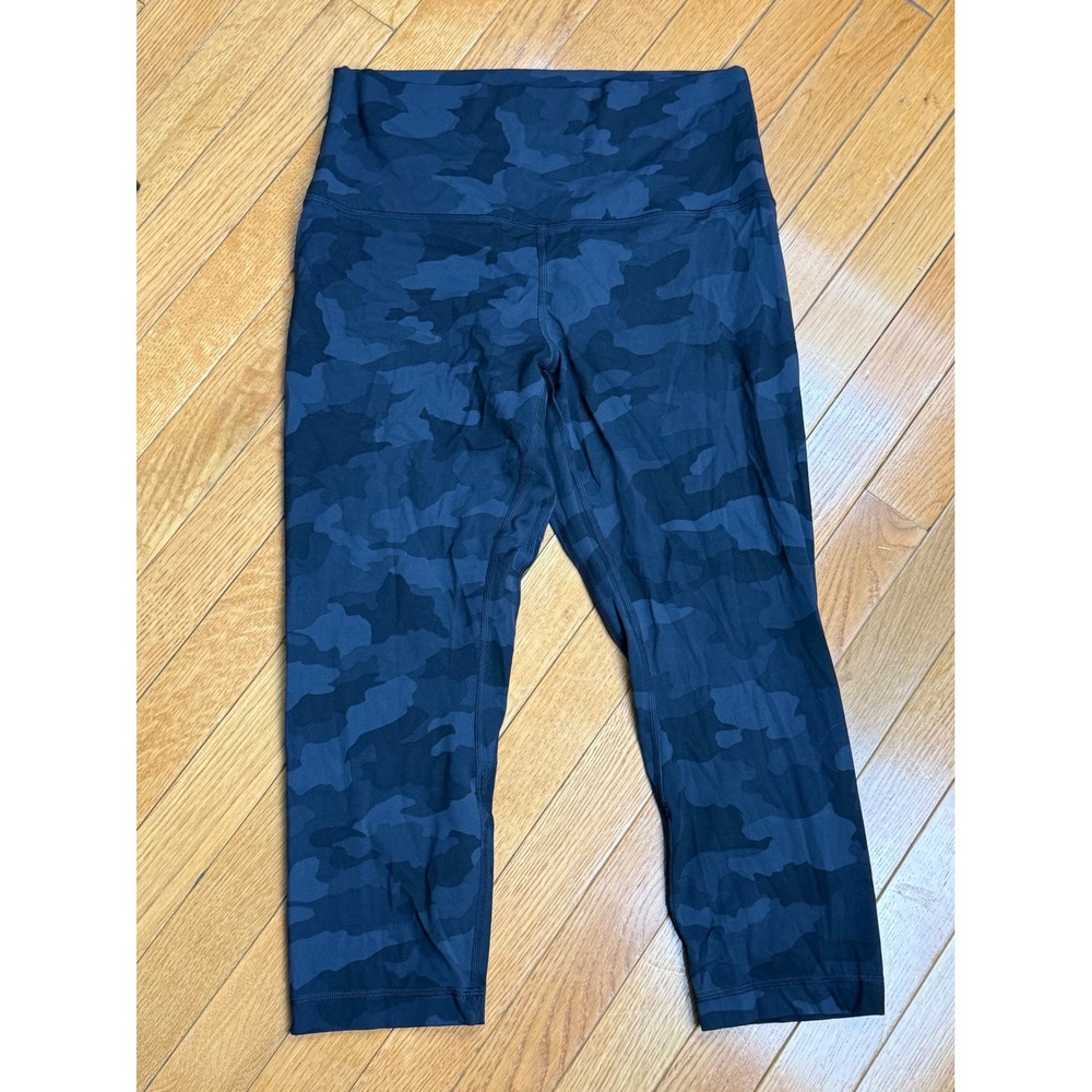 Lululemon Align High-Rise Crop 21" Heritage 365 Camo Deep Coal Sz 10 LW6BOVS - Picture 4 of 7